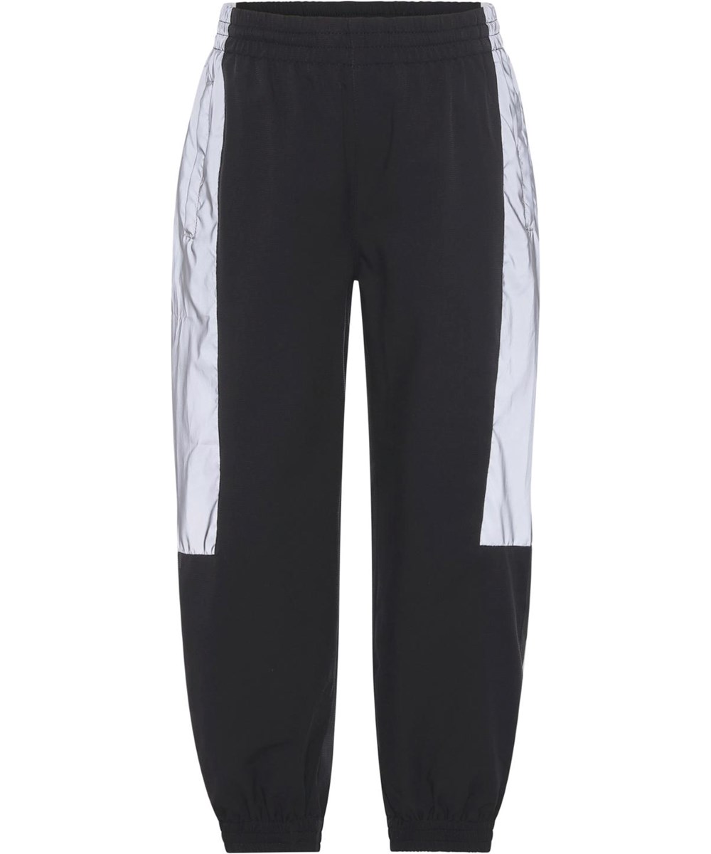 Amaz - Black - Sporty black trousers with reflective silver sides