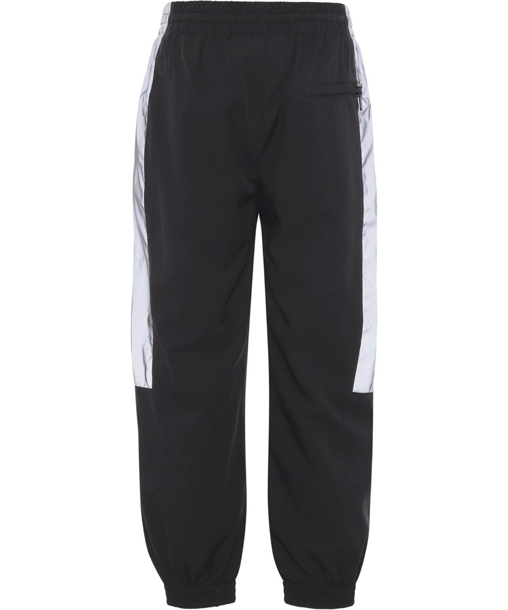 Amaz - Black - Sporty black trousers with reflective silver sides