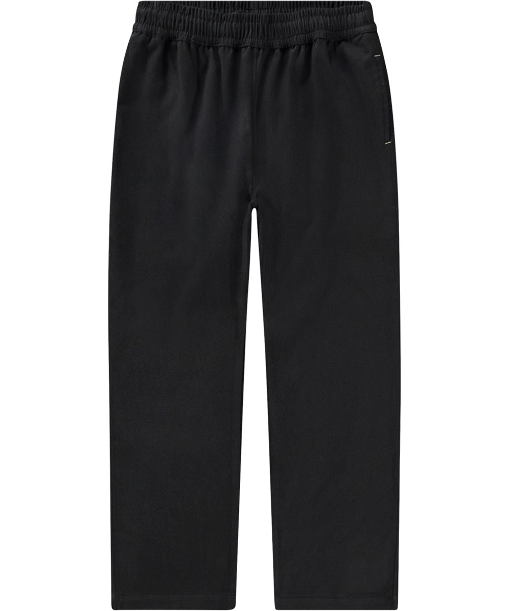 Amor - Black - Black trousers in organic cotton with elastic waistband.