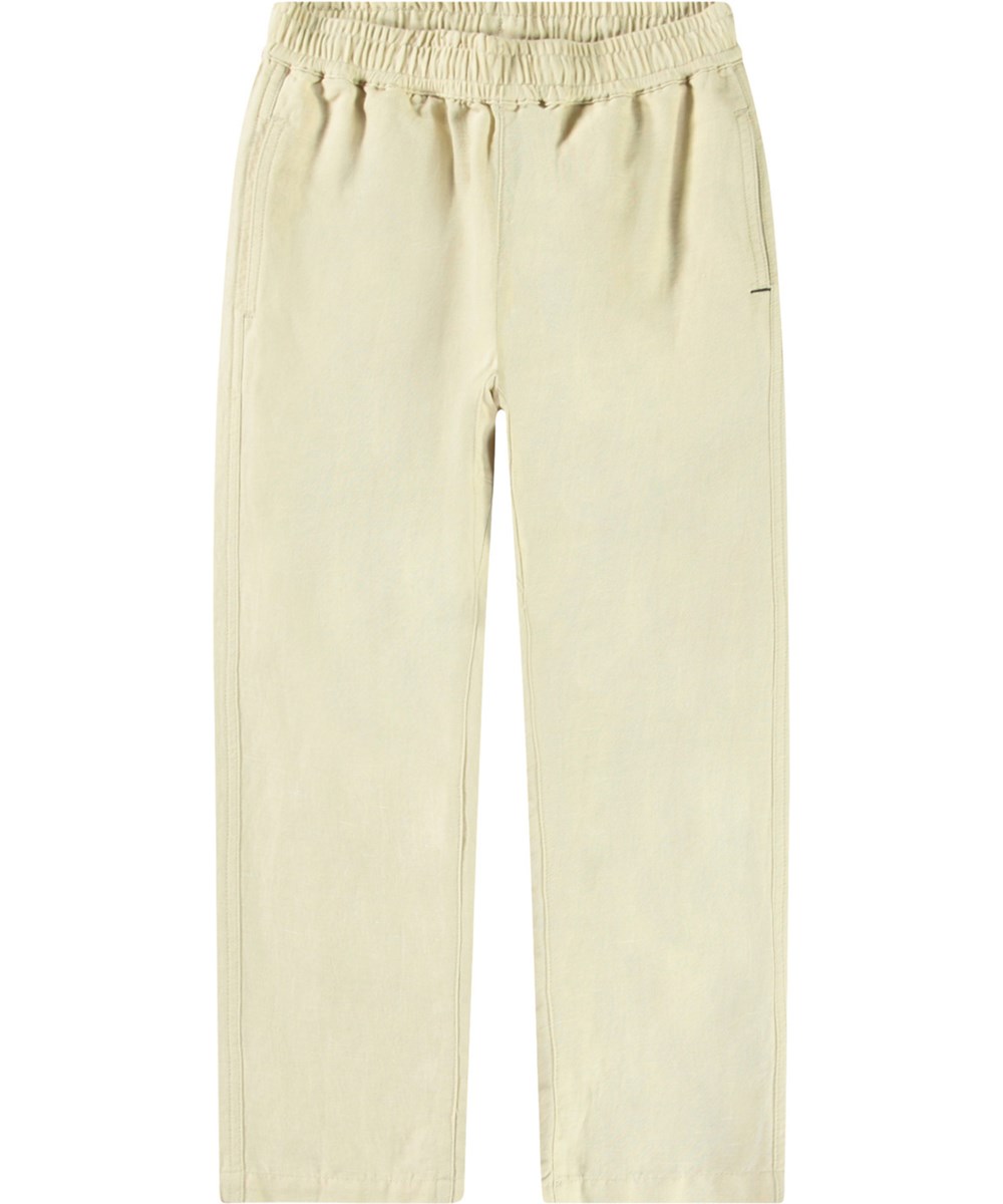 Amor - Alabaster - Beige linen pants for children.