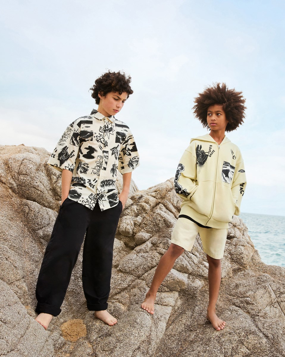 Amor - Black - Black linen pants for children.