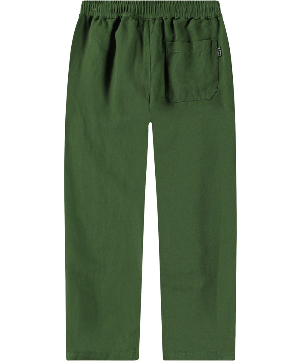 Amor - Rubber Tree - Green linen pants for children.