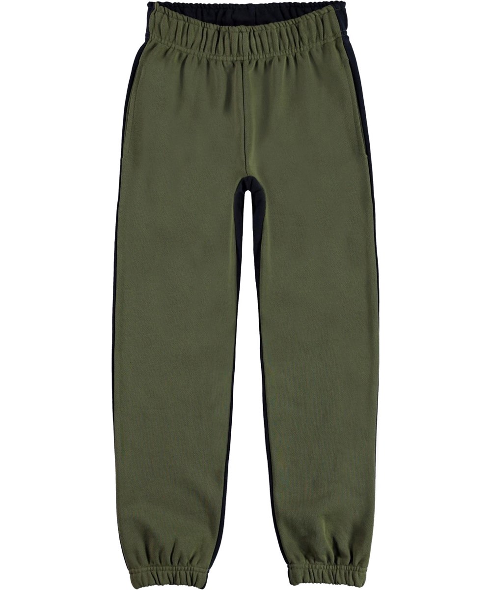 Amse - Duo - Two-coloured organic sweatpants in green and blue