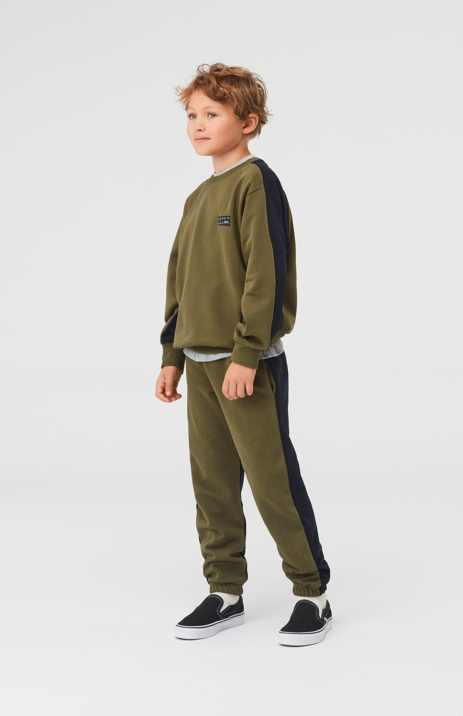 Amse Duo Two-coloured organic sweatpants in green and blue Molo