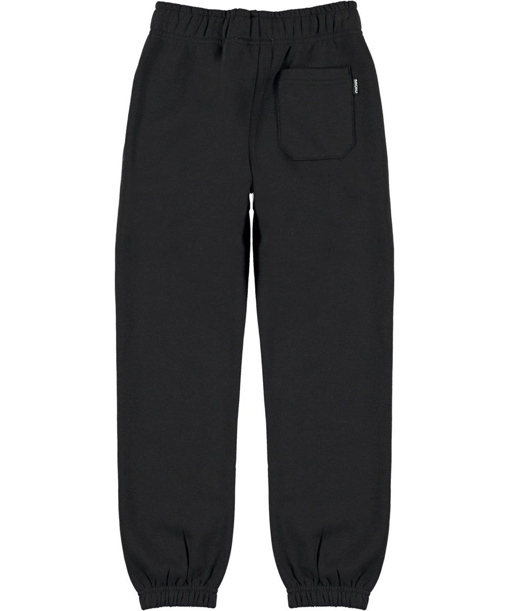 Am - Black - Black organic sweatpants with white print 