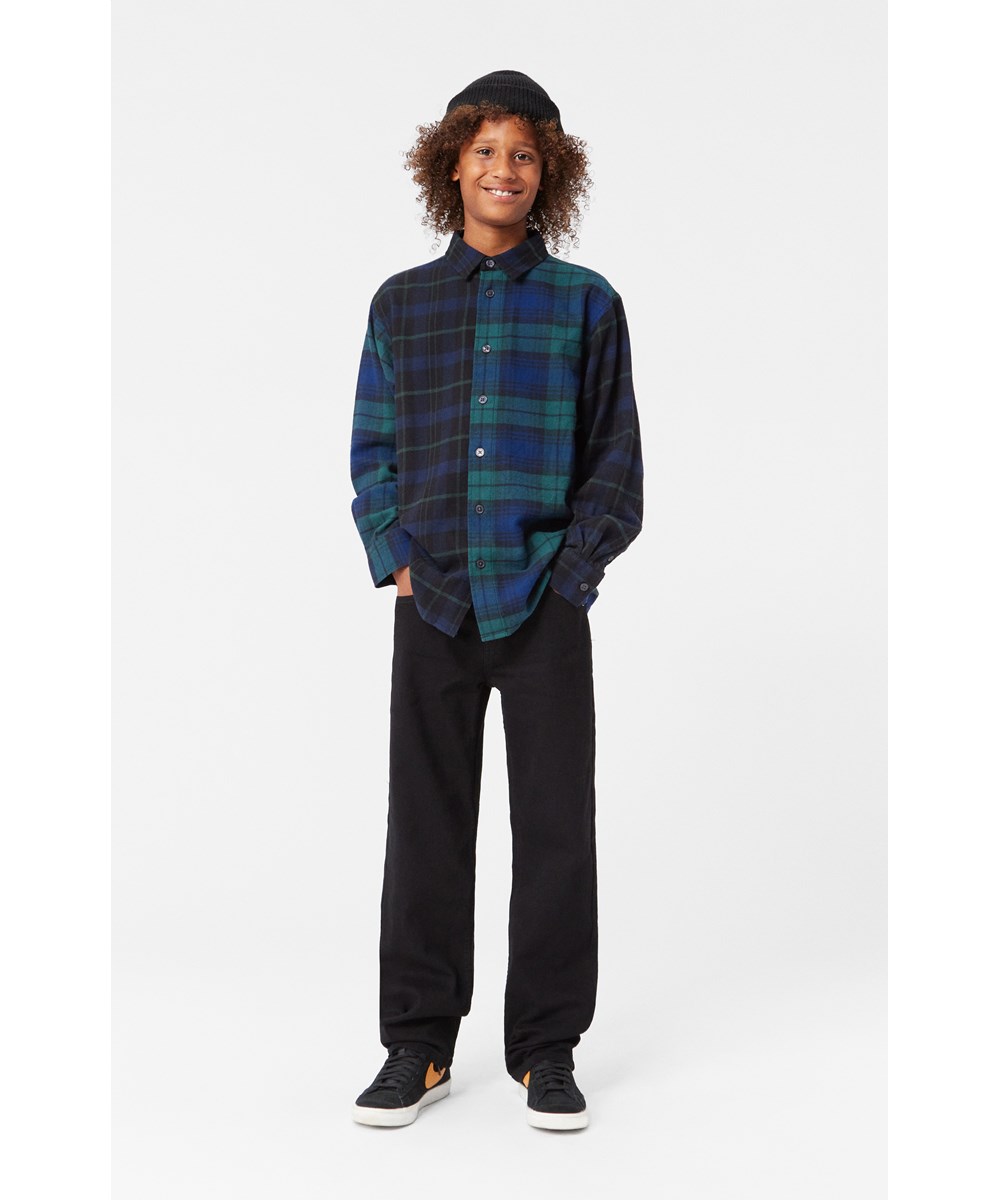 Andy - Black - Black straight-leg jeans in organic cotton with side and back pockets.