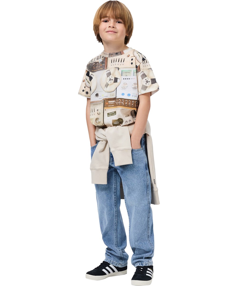 Andy - Light Vintage - Blue jeans for children made of organic cotton denim with an adjustable waist 