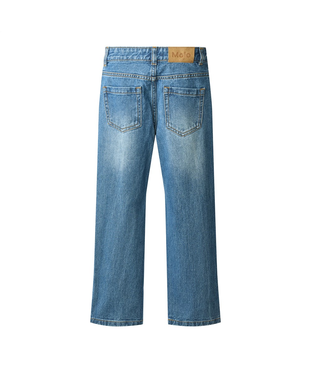 Andy - Vintage Indigo - Blue straight-leg jeans in organic cotton with side and back pockets.