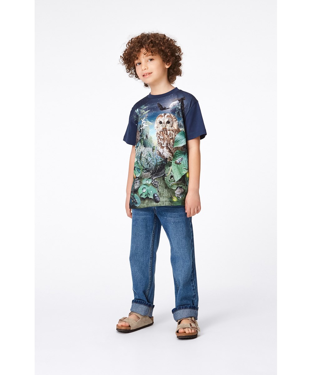 Andy - Worn Denim - Blue jeans with straight legs