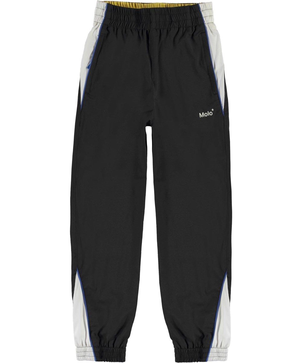 Anomi - Black - Black trackpants with white details