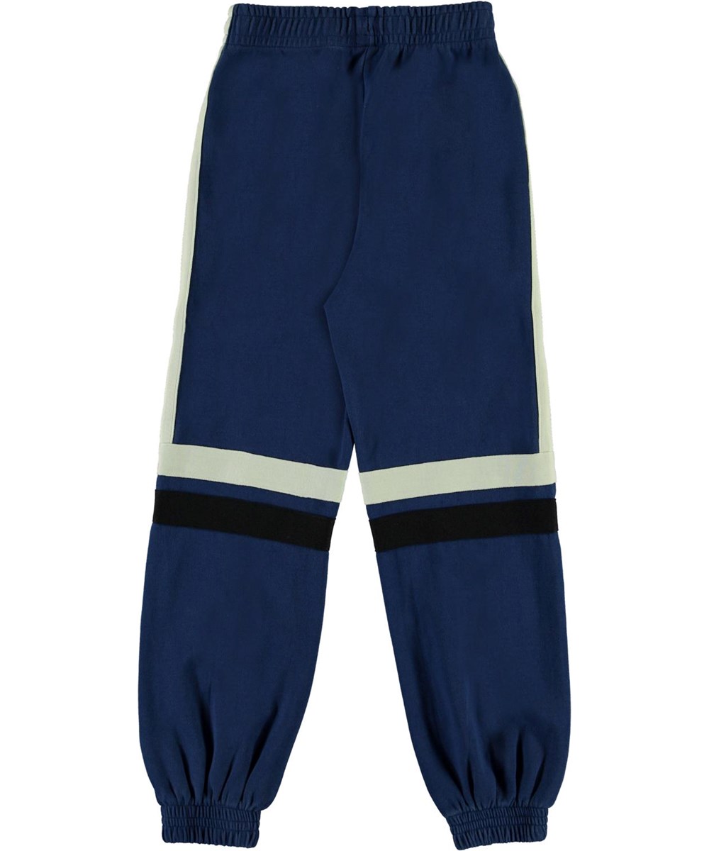 Anoua - Ink Blue - Blue sweatpants with stripes