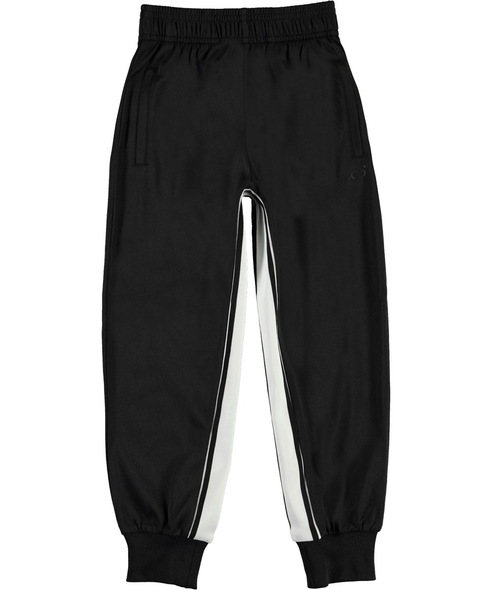 Antoo - Black - Black track pants with white stripe
