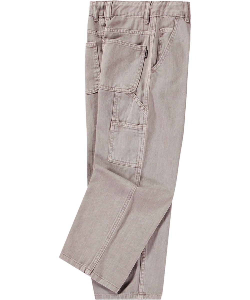 Archer - Cinder Rock - Grey cotton jeans with workwear details for children.
