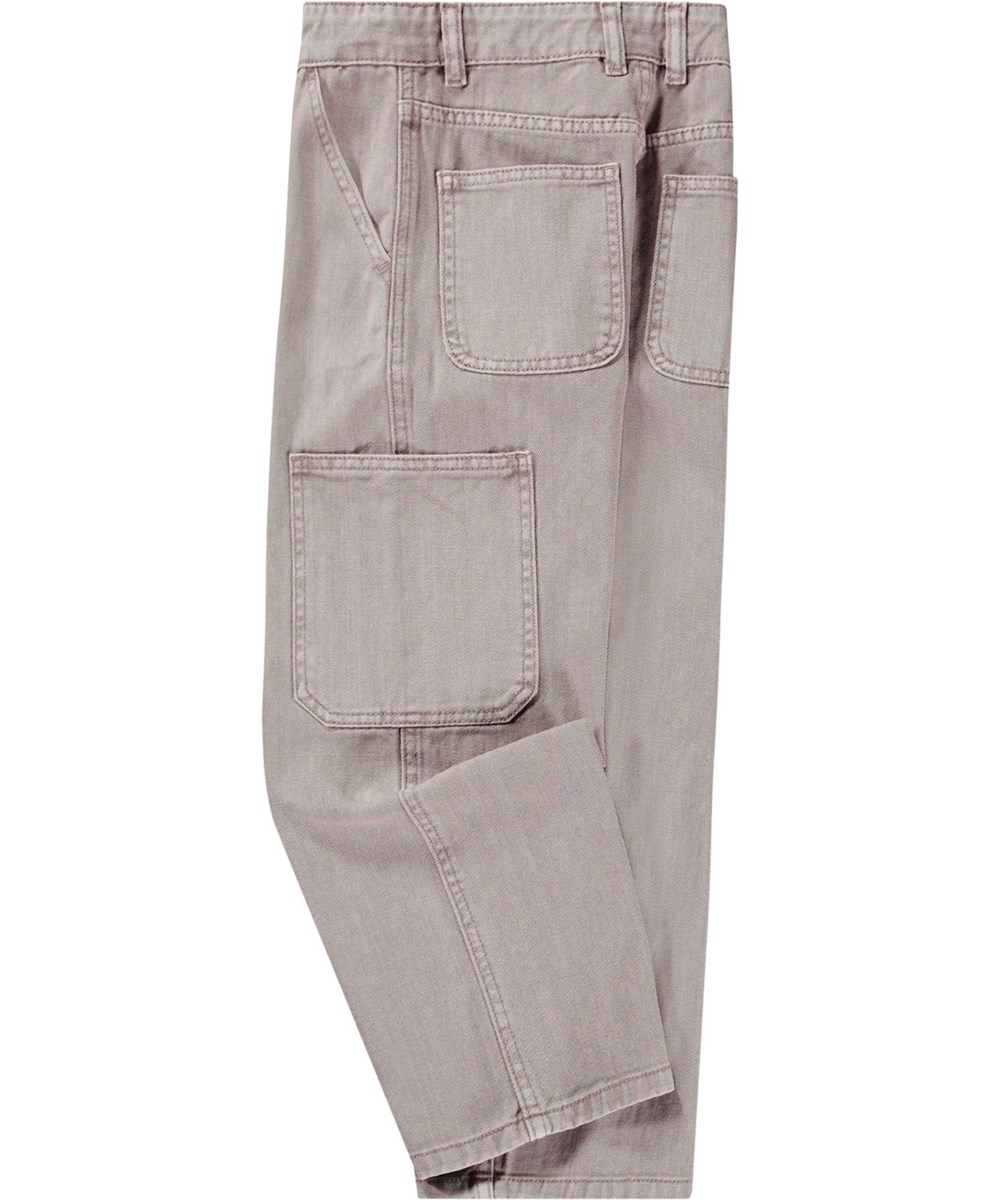 Archer - Cinder Rock - Grey cotton jeans with workwear details for children.