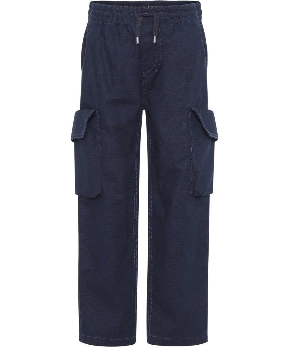 Argo - Dark Navy - Dark blue cargo trousers with large pockets