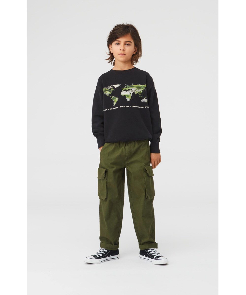 Argo - Forest - Green cargo trousers with large pockets