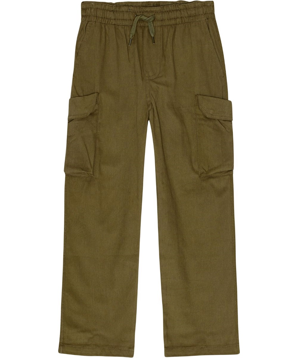 Argo - Growth - Regular fit army green cargo trousers in organic cotton.