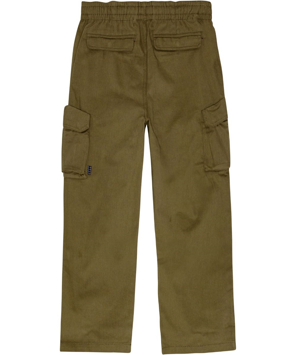 Argo - Growth - Regular fit army green cargo trousers in organic cotton.