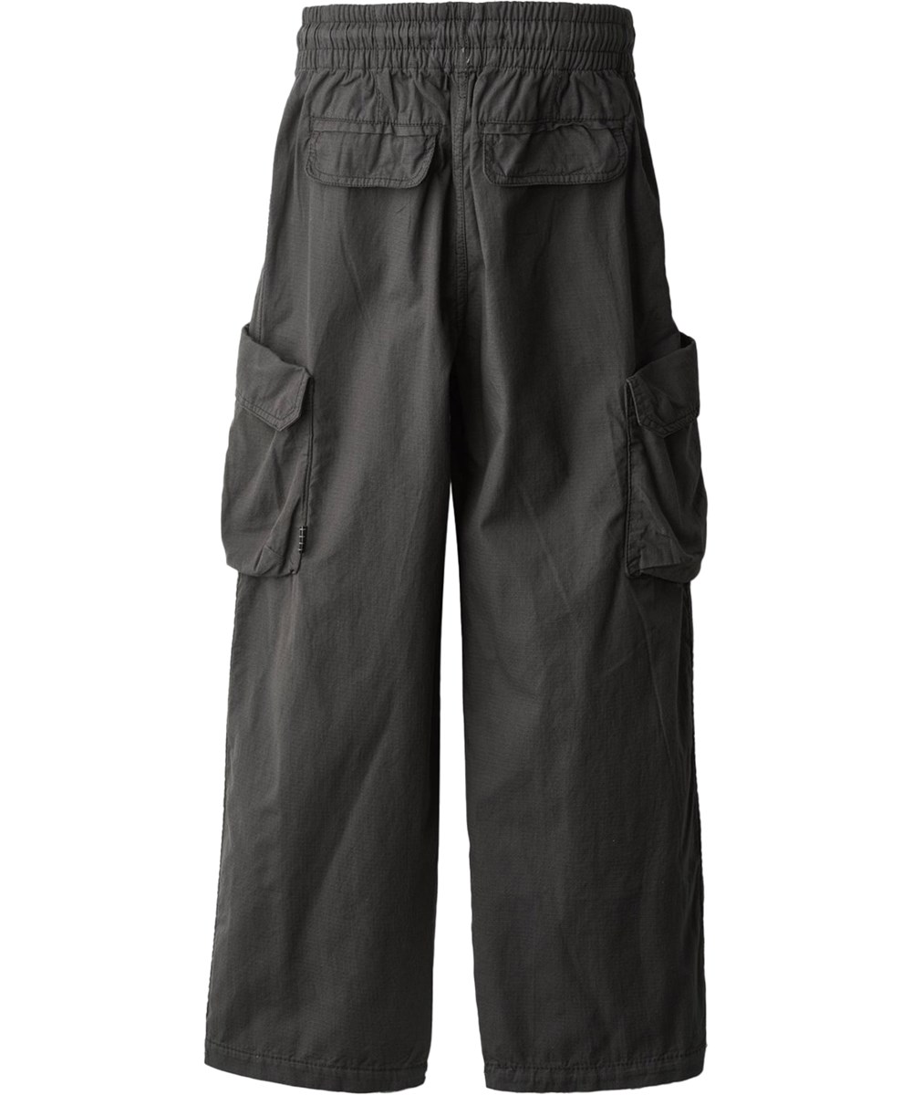 Argo - Raven - Grey cargo trousers for children made of durable organic cotton with elastic and adjustable drawstring 