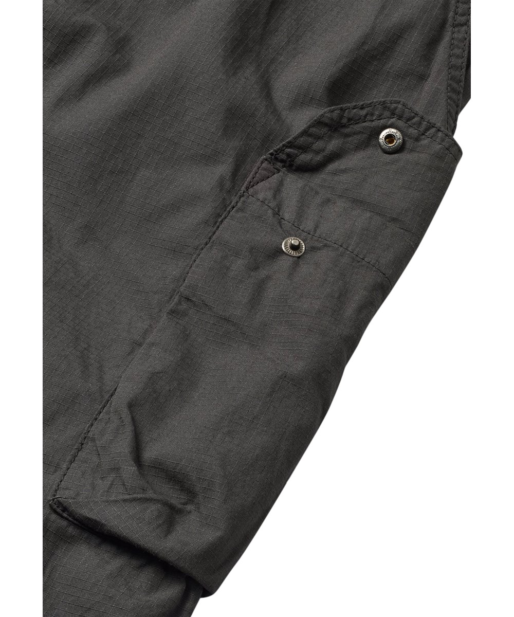 Argo - Raven - Grey cargo trousers for children made of durable organic cotton with elastic and adjustable drawstring 