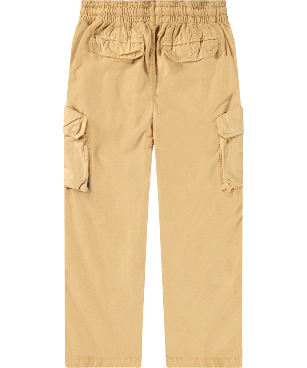 Argo - Suede - Brown cargo pants in organic cotton for children.