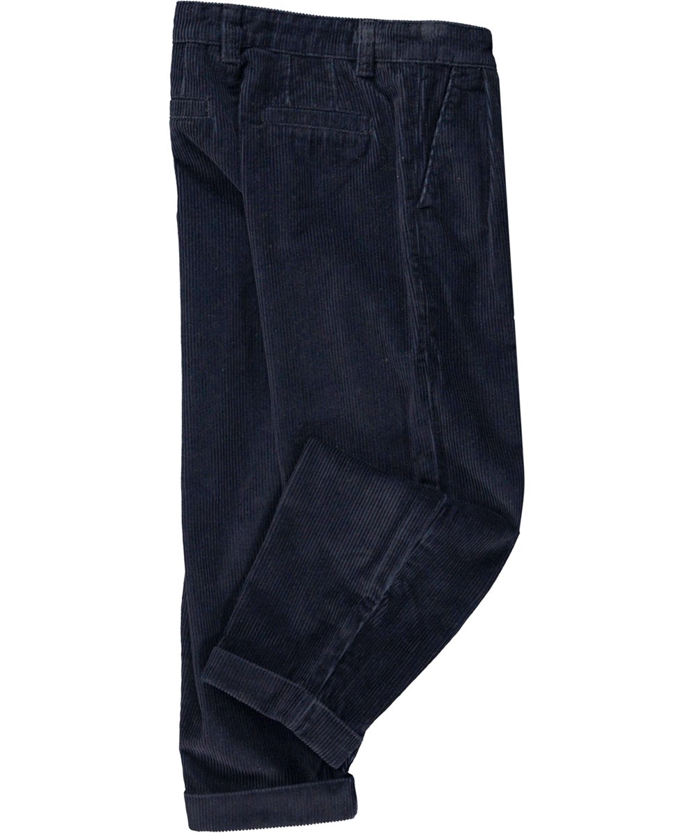 Ari - Dark Sky - Black corduroy trousers