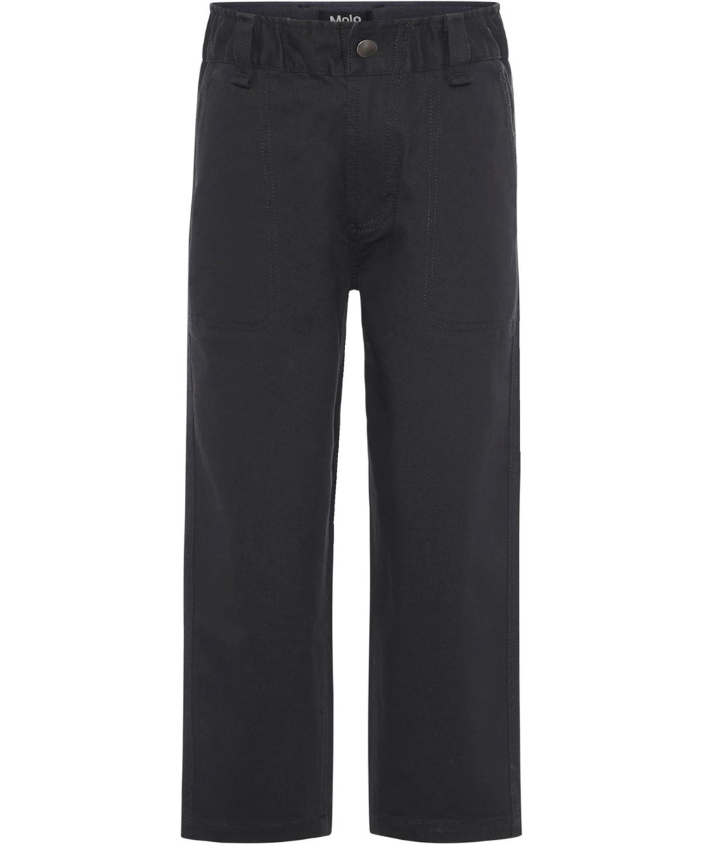 Aron - Black - Sand coloured trousers