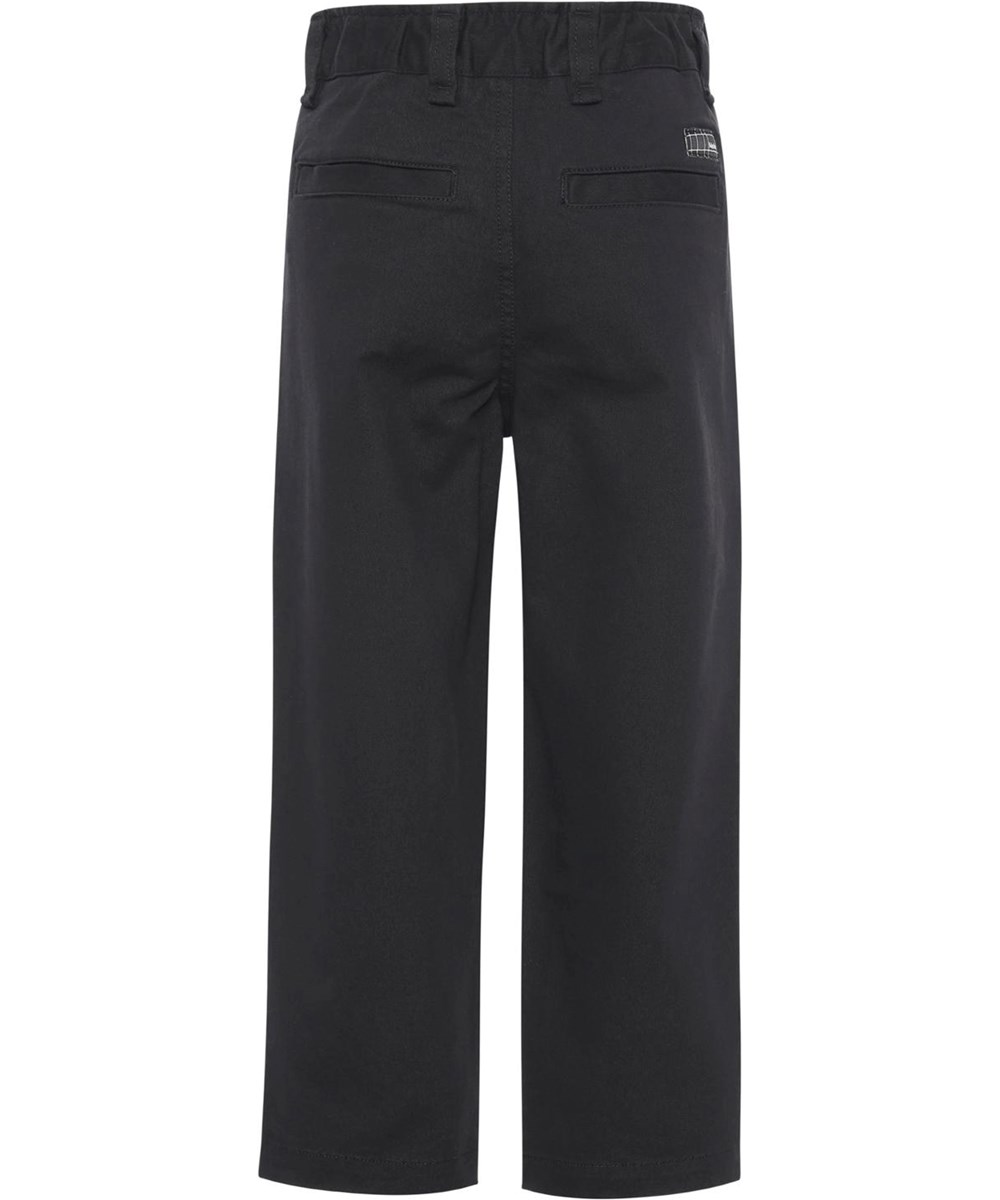 Aron - Black - Sand coloured trousers