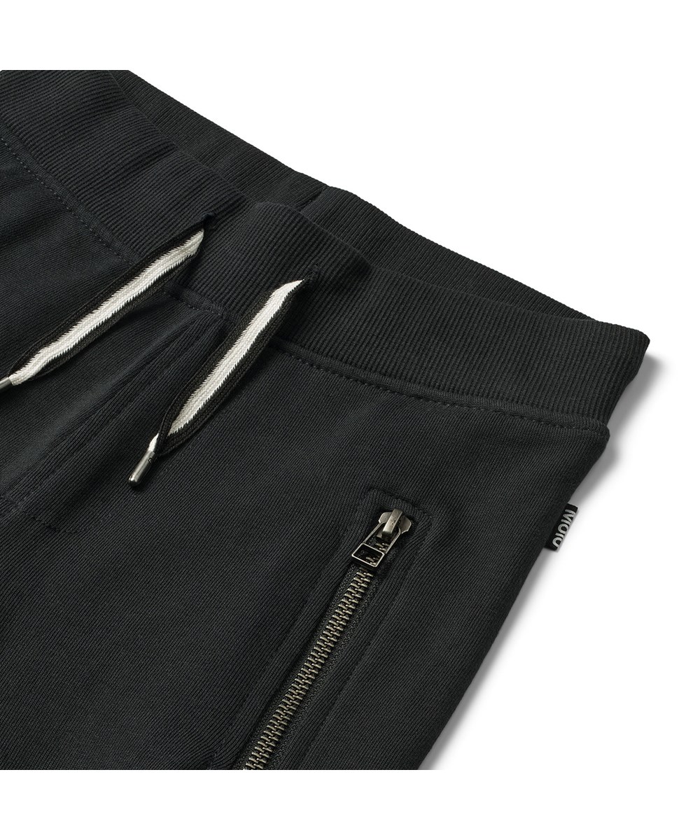 Ashton - Black - Loose, black organic sweatpants