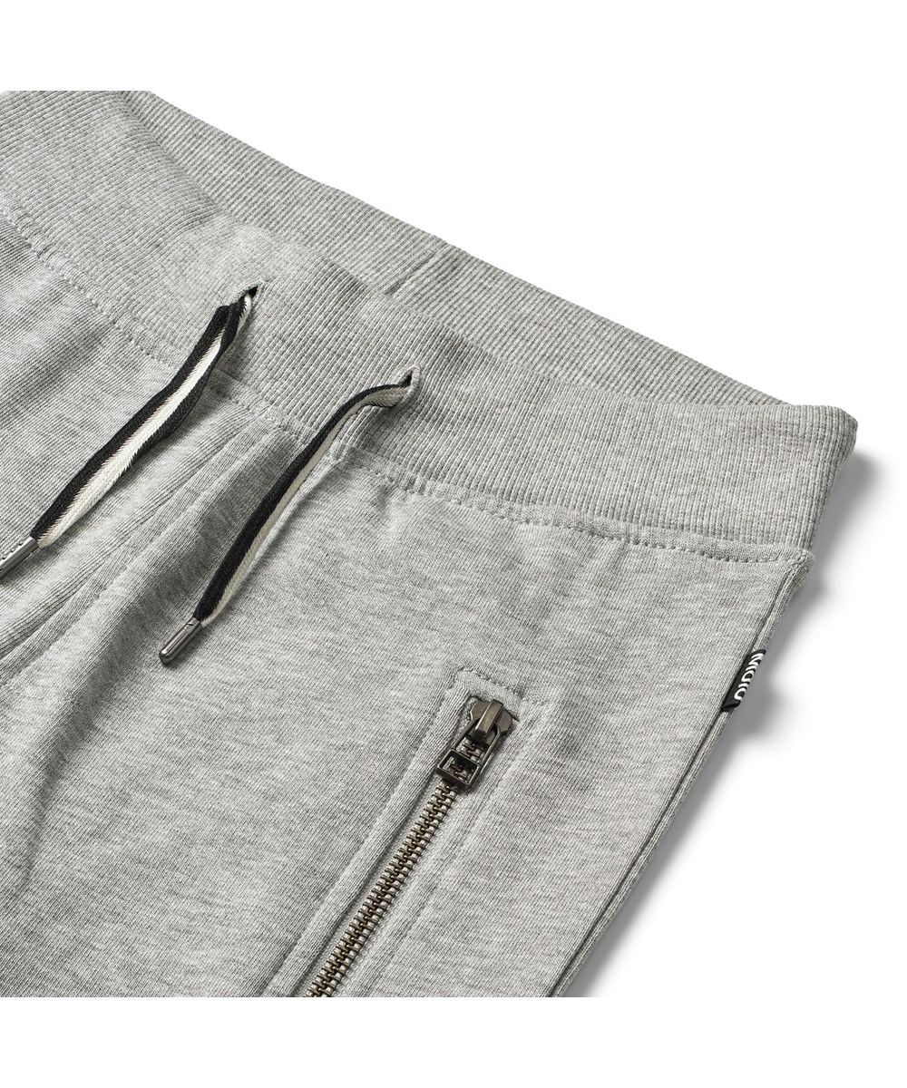 Ashton - Grey Melange - Loose, grey organic sweatpants