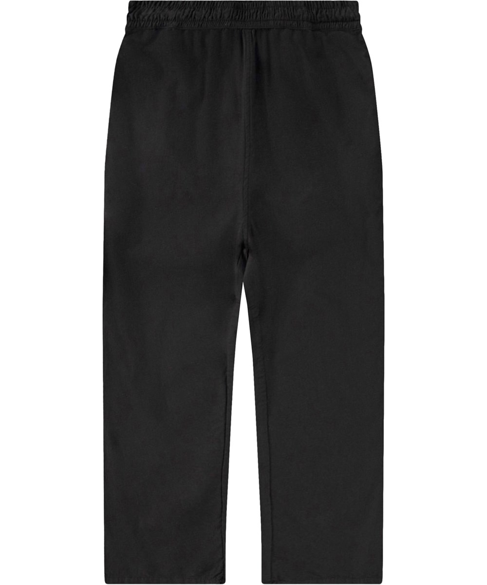 Aster - Black - Black pants, made from organic cotton for children.