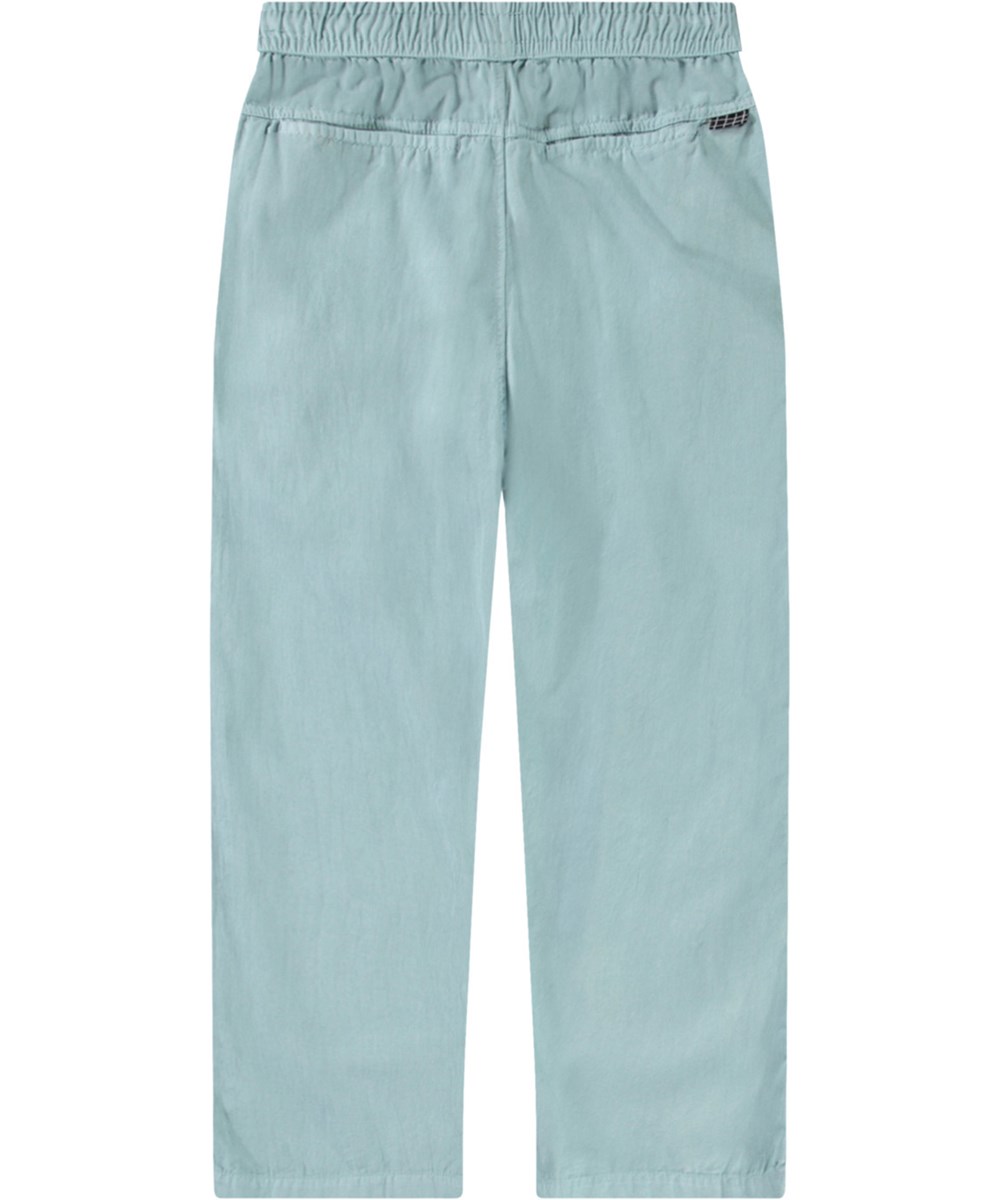 Aster - Misty Blue - Dusty blue pants, made in organic cotton for children.