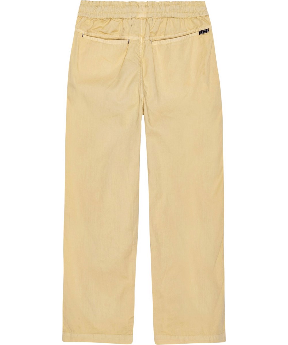 Aster - Sandy - Beige, organic trousers with elastic at waist 