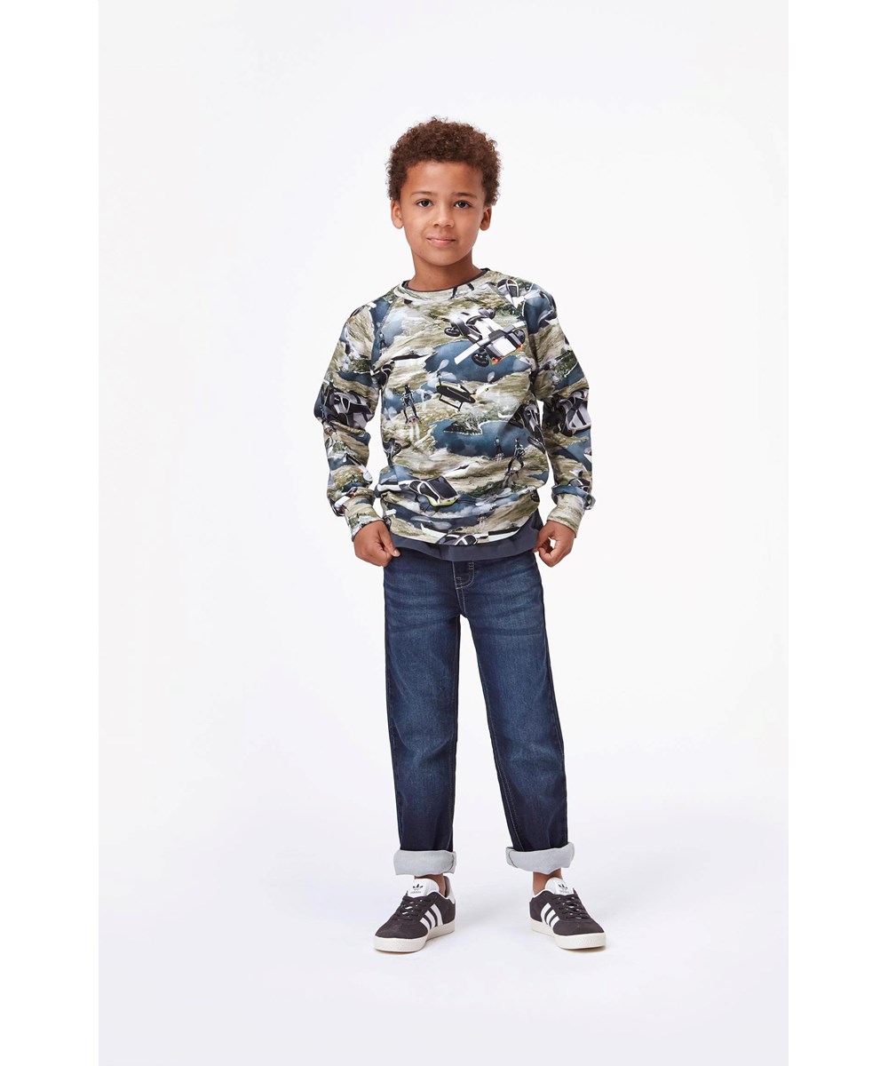 Augustino - Dark Indigo - Dark blue jeans with ties