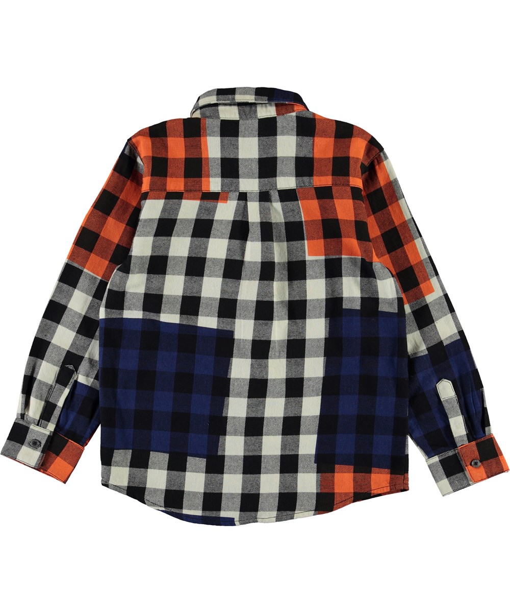 Raft - Checks - Orange and blue plaid shirt 