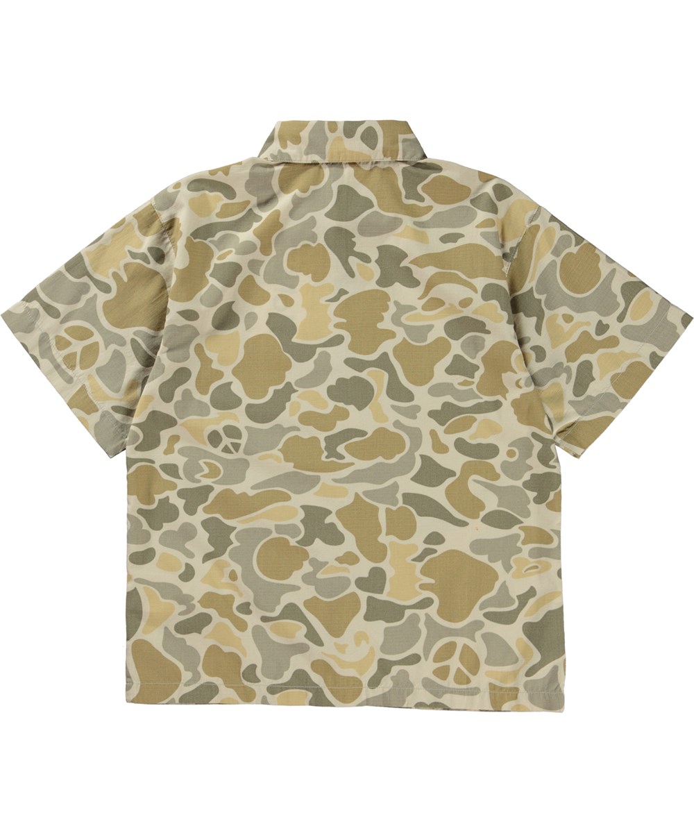 Rio - Sandy Shapes - Sand coloured camouflage print shirt