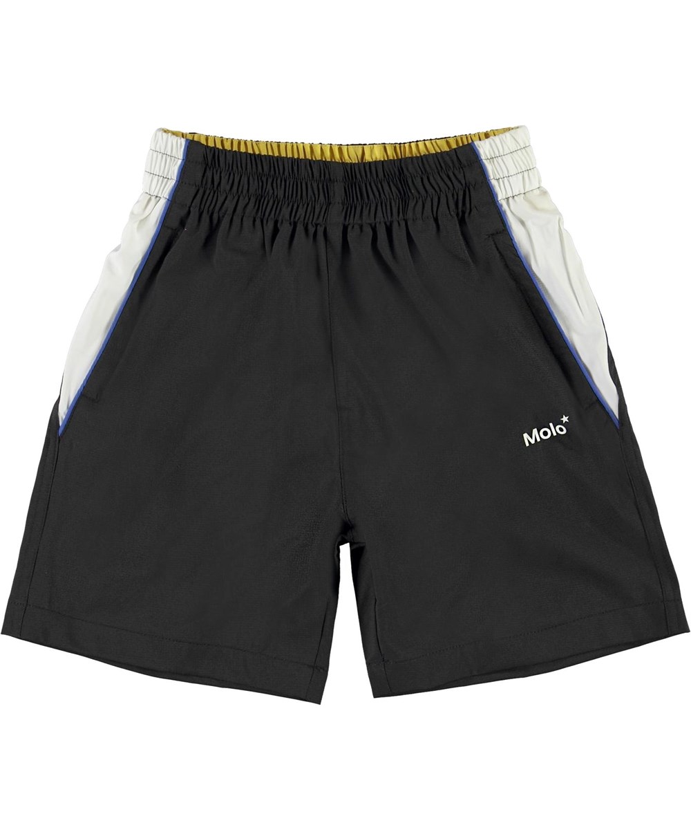 Acelo - Black - Black and white sports shorts