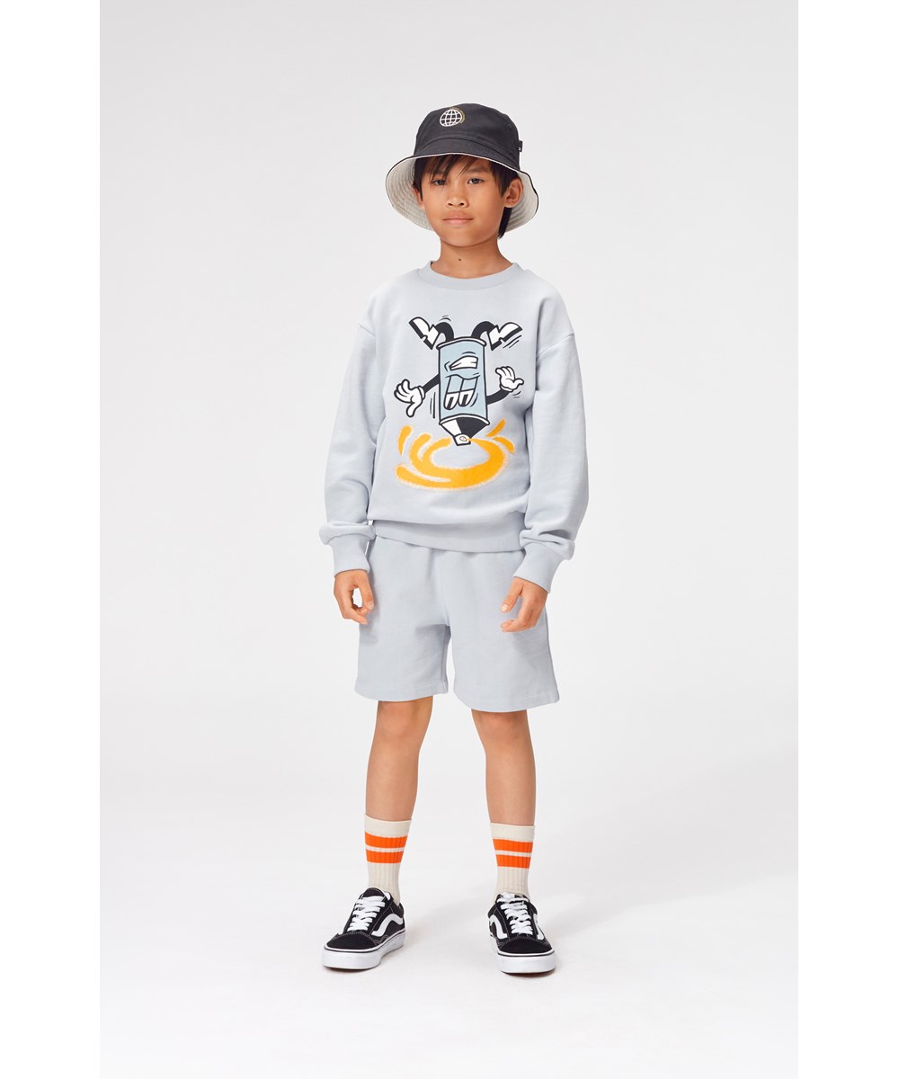 Adian - Pearled Blue - Sweat shorts in light pearl blue