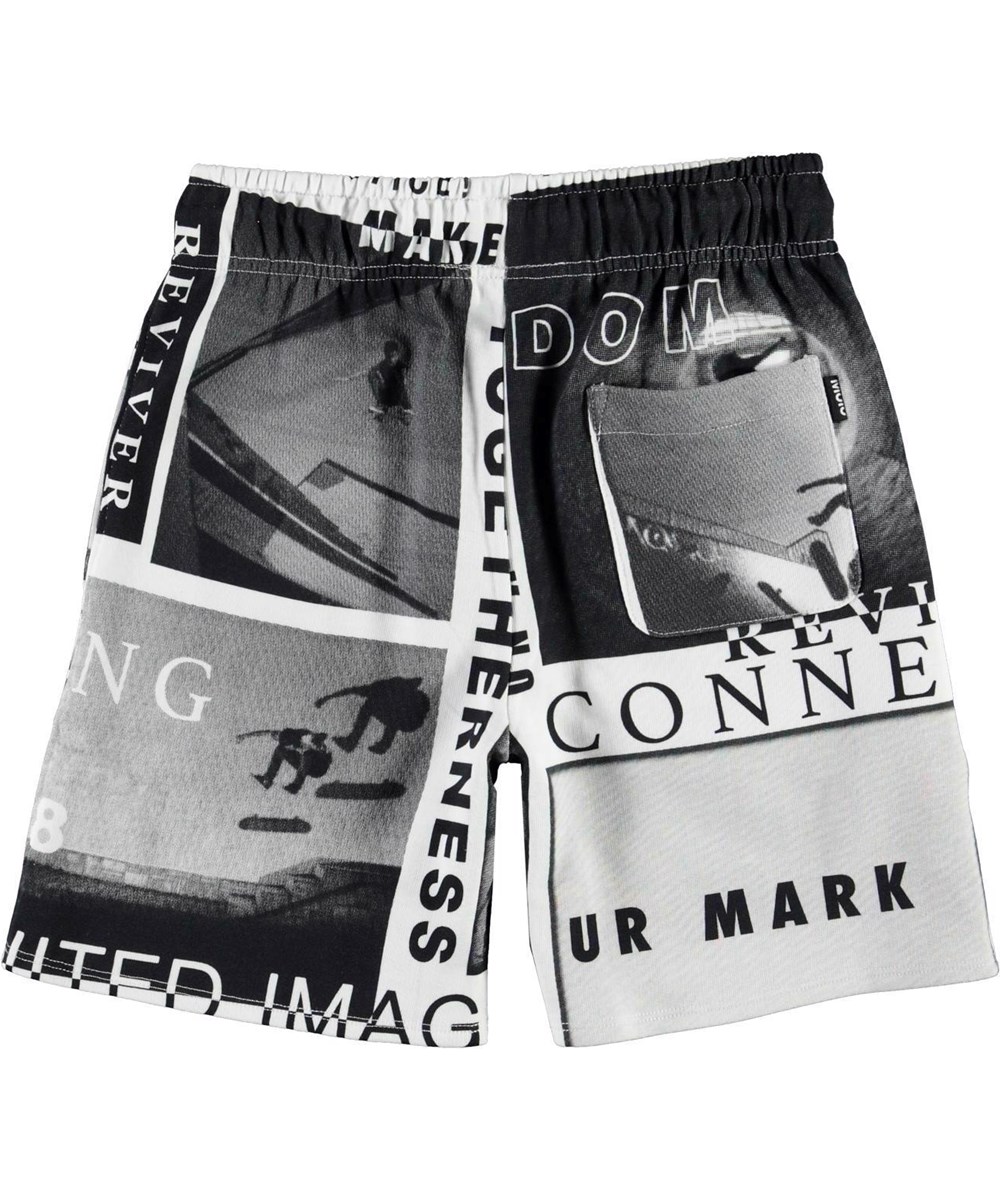 Adian - Sk8 News - Sweat shorts in black and white skate print