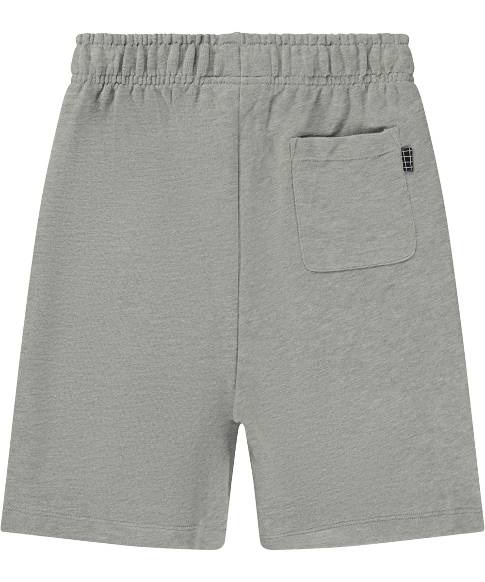 Adian - Grey Melange - Grey melange sweatshorts with peace sign