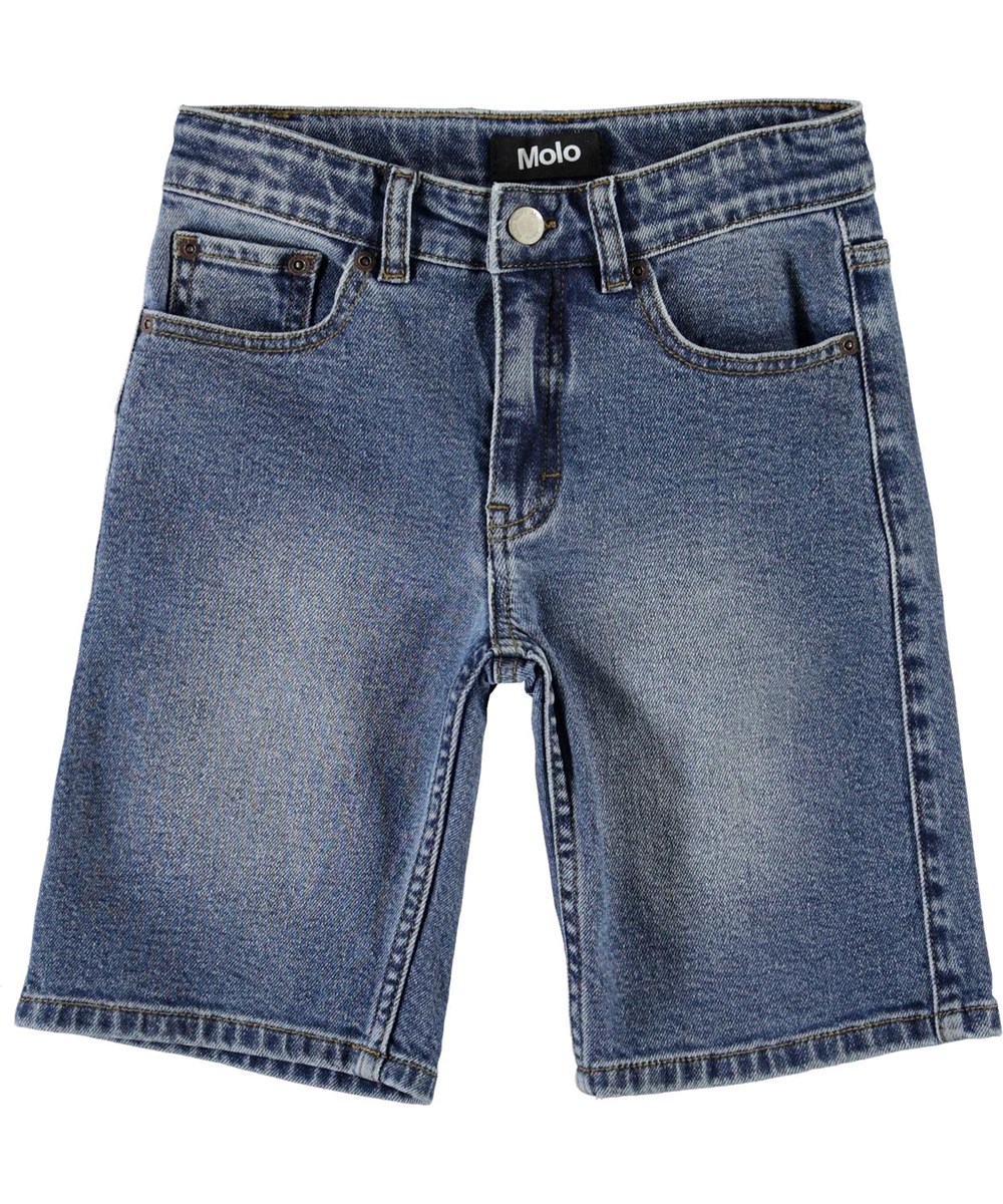 Adrik - Hv_Washed Denim - Long blue denim shorts