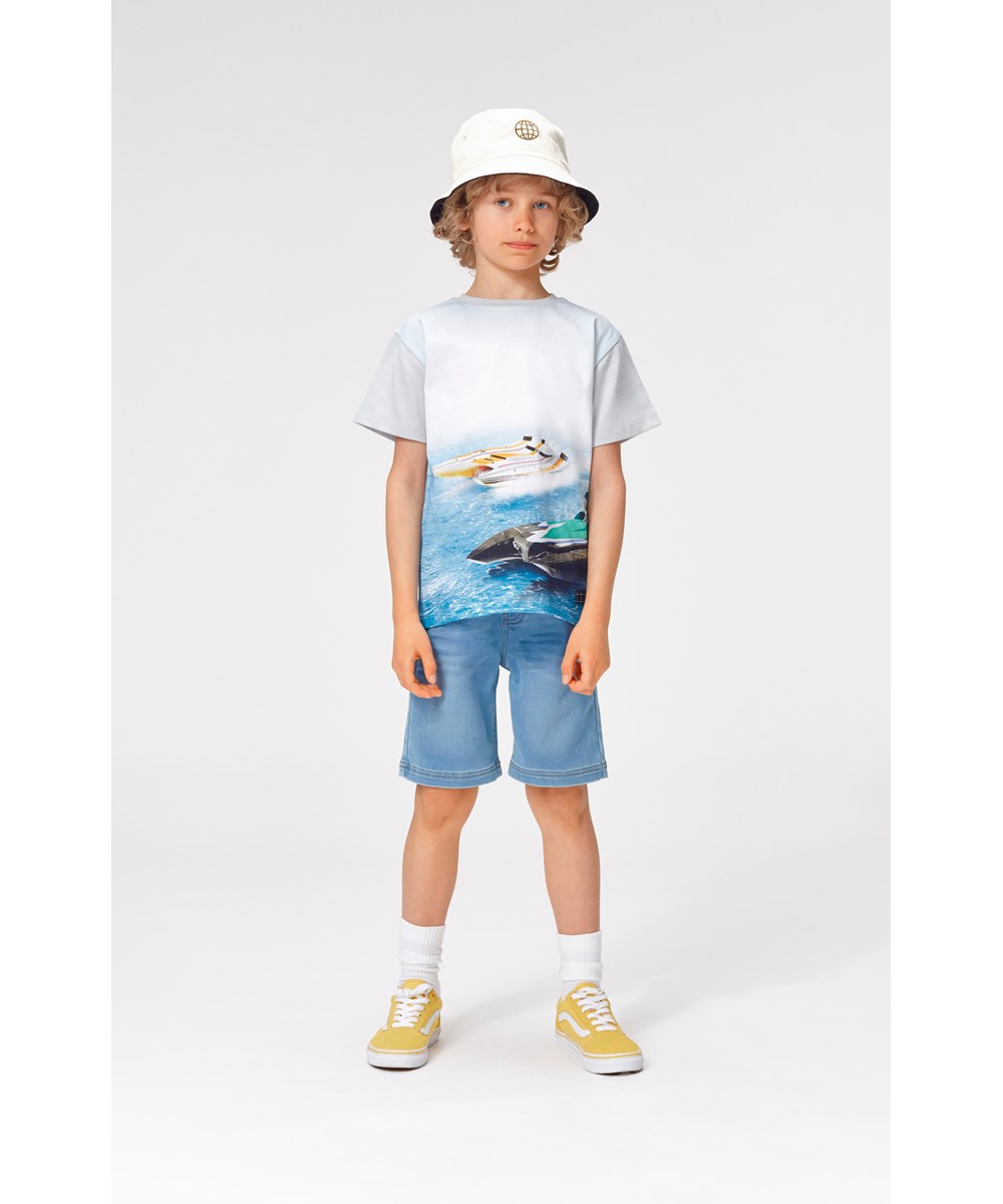 Ali - Soft Denim Blue - Denim shorts in light blue wash