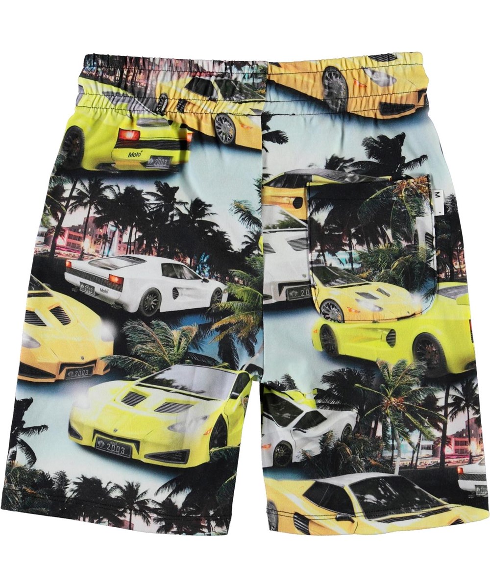 Alim - Fast Cars - Organic shorts with cars and palm trees