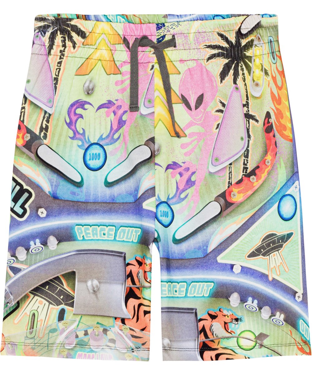 Alim - Pinball - Multi-coloured, organic shorts in all over pinball print