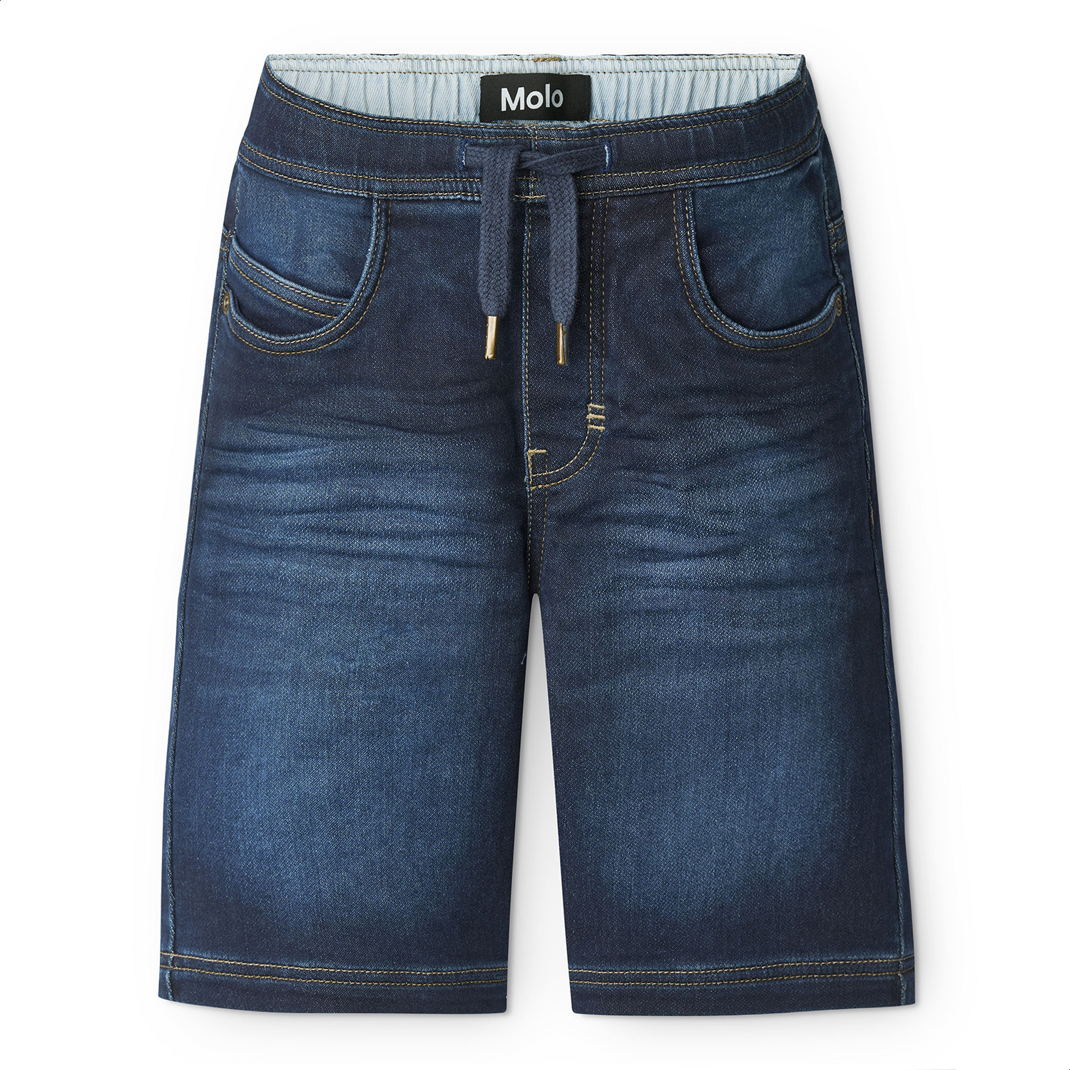 Ali - Dark Indigo - Dark blue elastic denim shorts - Molo