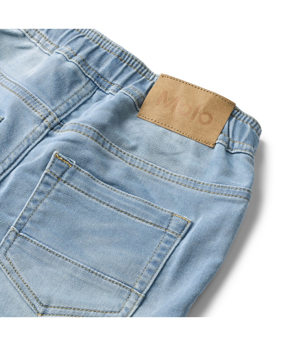 Ali - Soft Denim Blue - Blue elastic denim shorts