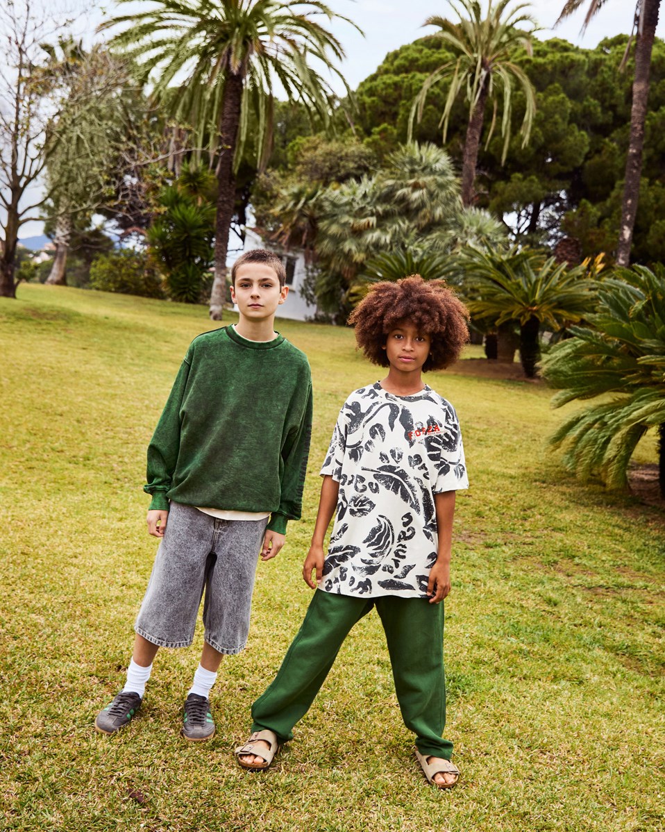 Alpha - Grey Stonewash - Grey organic denim shorts for children.