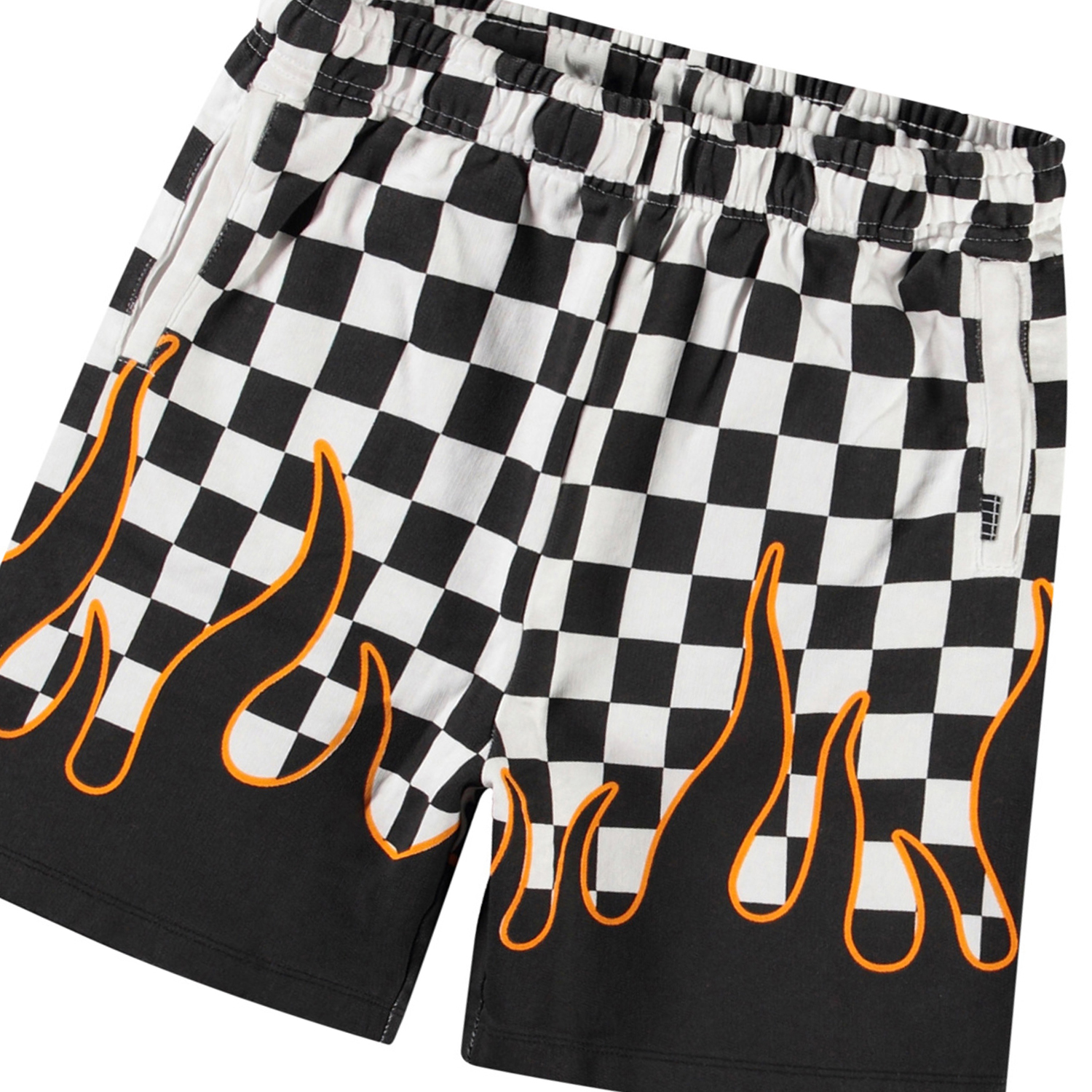 USアス オリジナル CHECKER FLAMES SHORT PANTS 白黒 USアス オリジナル CHECKER FLAMES SHORT PANTS 白黒 - メルカリ