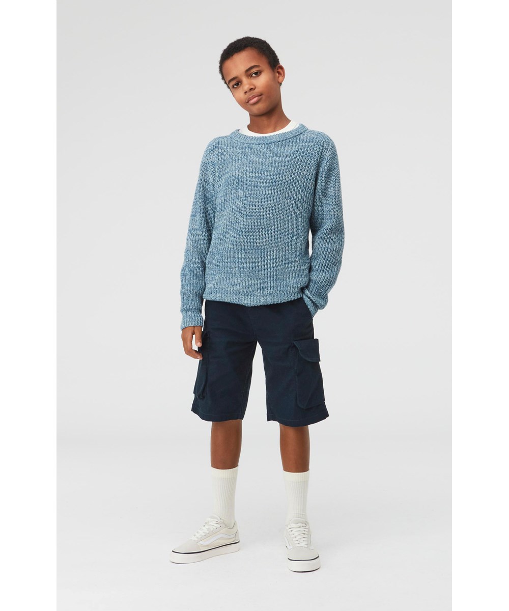 Argod - Dark Navy - Dark blue cargo shorts with pockets