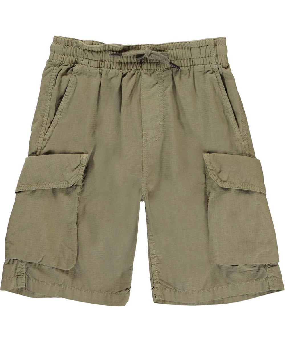 Argod - Khaki Green - Khaki green cargo shorts with pockets
